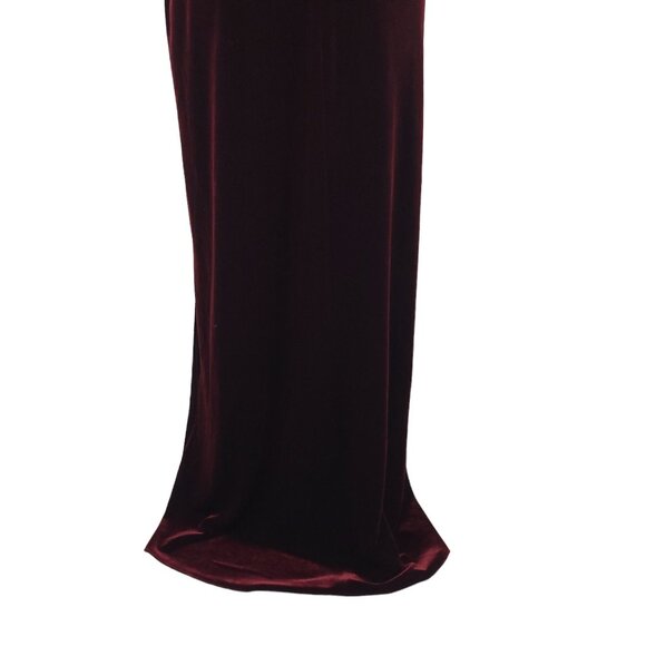 Laundry By Shelli Segal Velvet Maxi Dress Womens Size 4 Burgundy Halter Formal - Picture 9 of 14